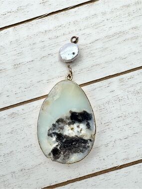 Handmade Large Dendritic Opal Pendant